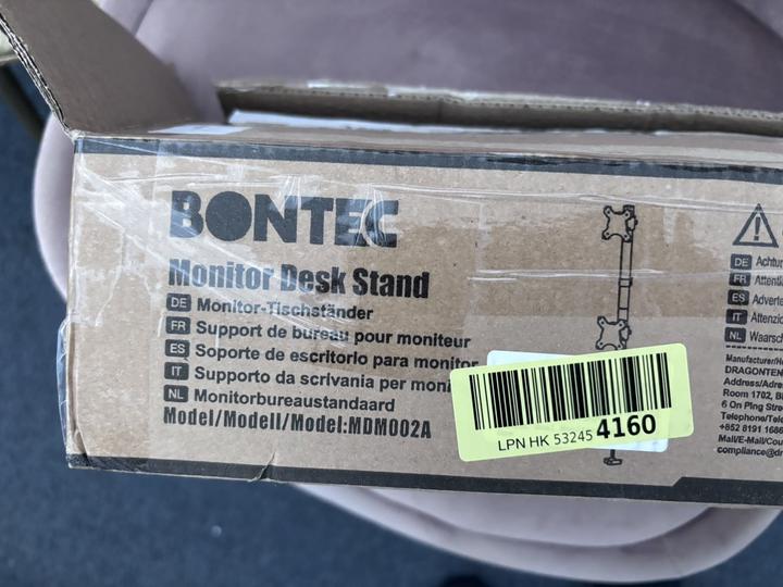 BONTEC MDM002A – uchwyt biurkowy na 2 monitory 13–32" VESA 75x75 / 100x100 – NOWY