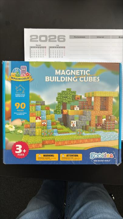 Klocki magnetyczne Magworld Magnetic Building Cubes, 90 elementów