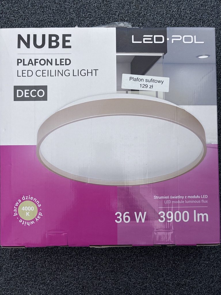 Plafon LED LED-POL NUBE GOLD 36W 3900 lm 4000K – złoty, 38,6 cm