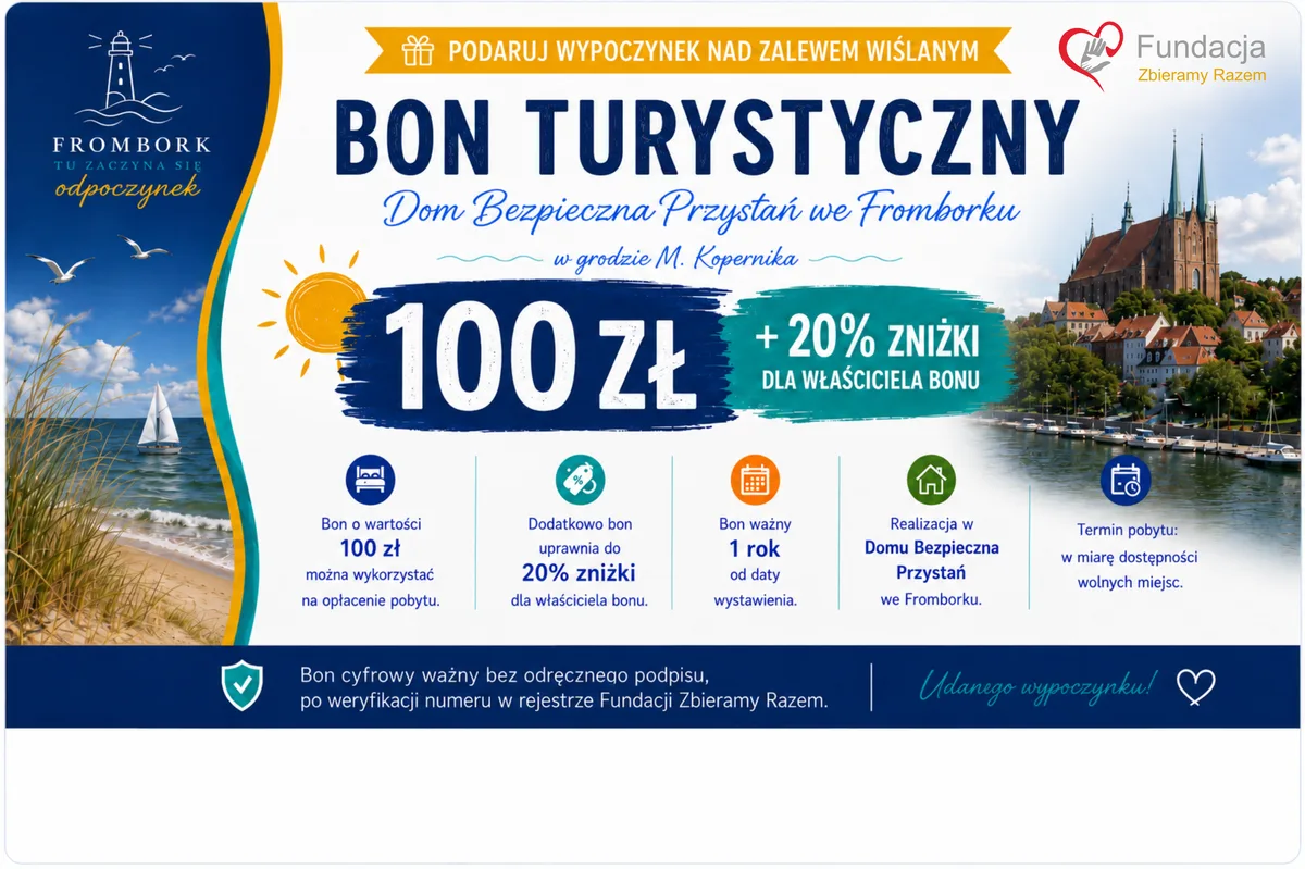 Bon pobytowy 100 zł + 20% zniżki