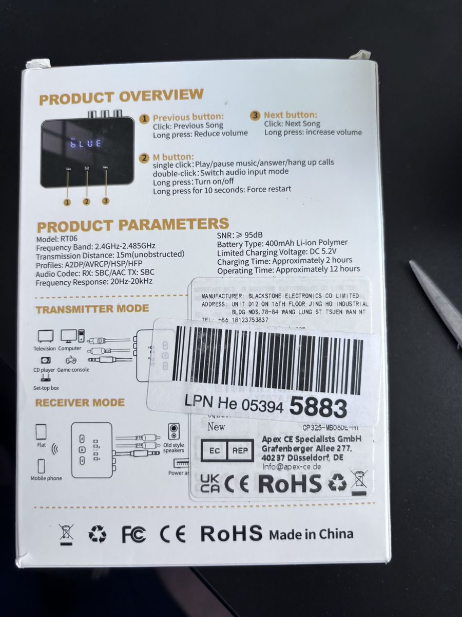 Adapter Audio Bluetooth 3w1 – Nadajnik, Odbiornik i Konwerter DAC