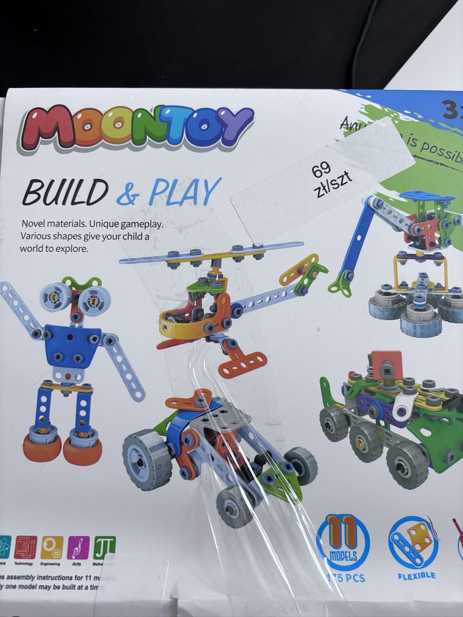 MoonToy Build & Play – zestaw konstrukcyjny 111 elementów, pojazdy DIY, 3+