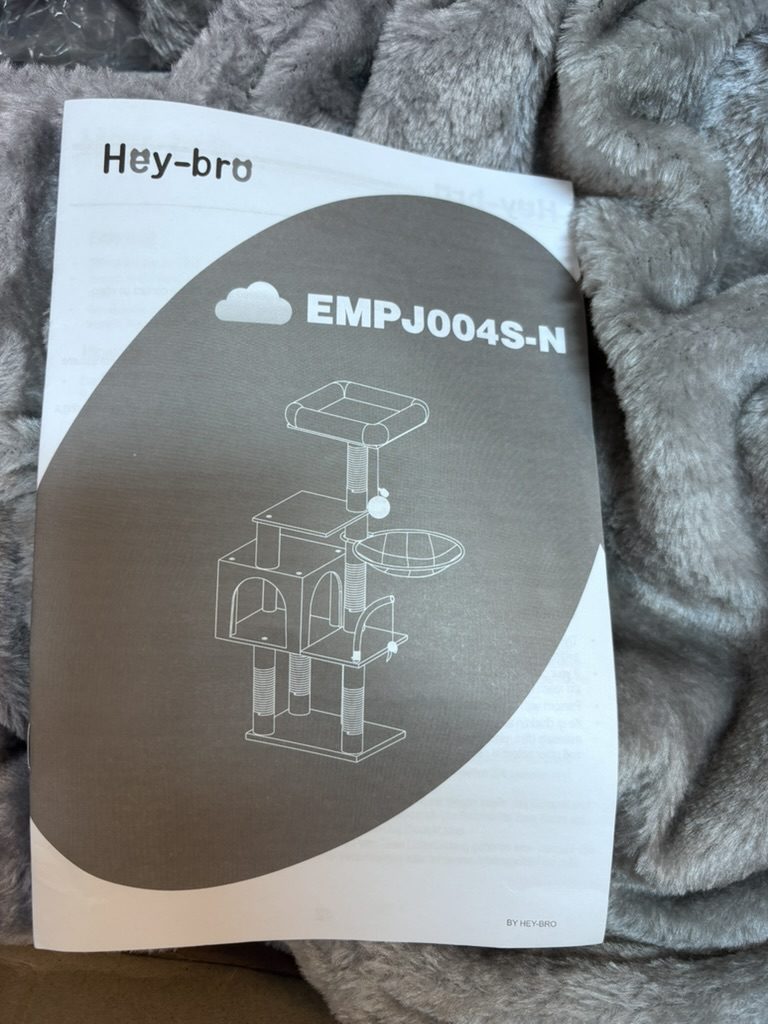 Drapak dla kota Hey-bro EMP-J004S-N – wieża z legowiskiem, hamakiem i budkami – NOWY