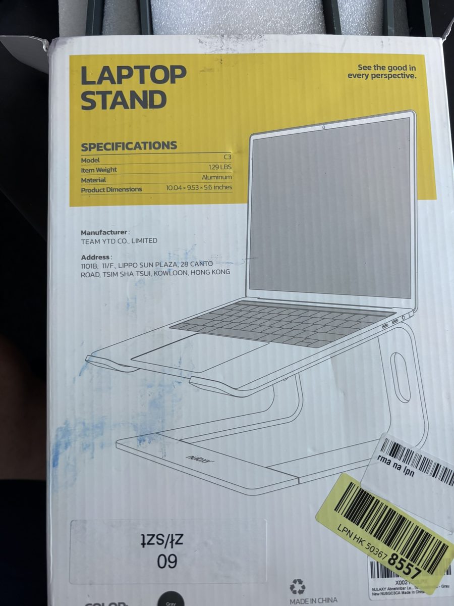 Nulaxy C3 – Aluminiowa podstawka pod laptop 10–16" | Ergonomiczny stojak | Oryginał