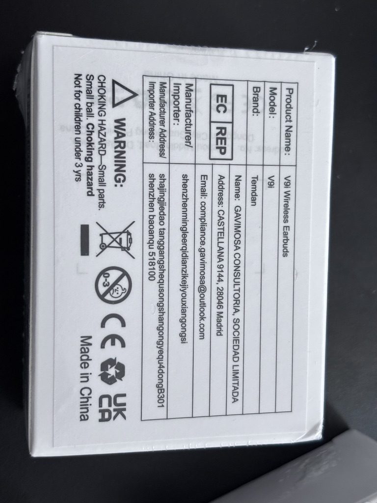 Bezprzewodowe słuchawki Bluetooth V9i TWS z etui ładującym